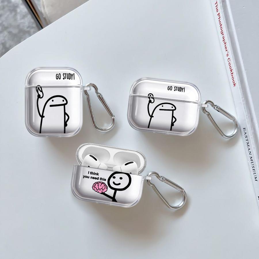 Cartoon Stick Figure Art Case For Airpods 1 4 2 Pro3 3 Pro Pro2 Clear Earphone Cases Cover