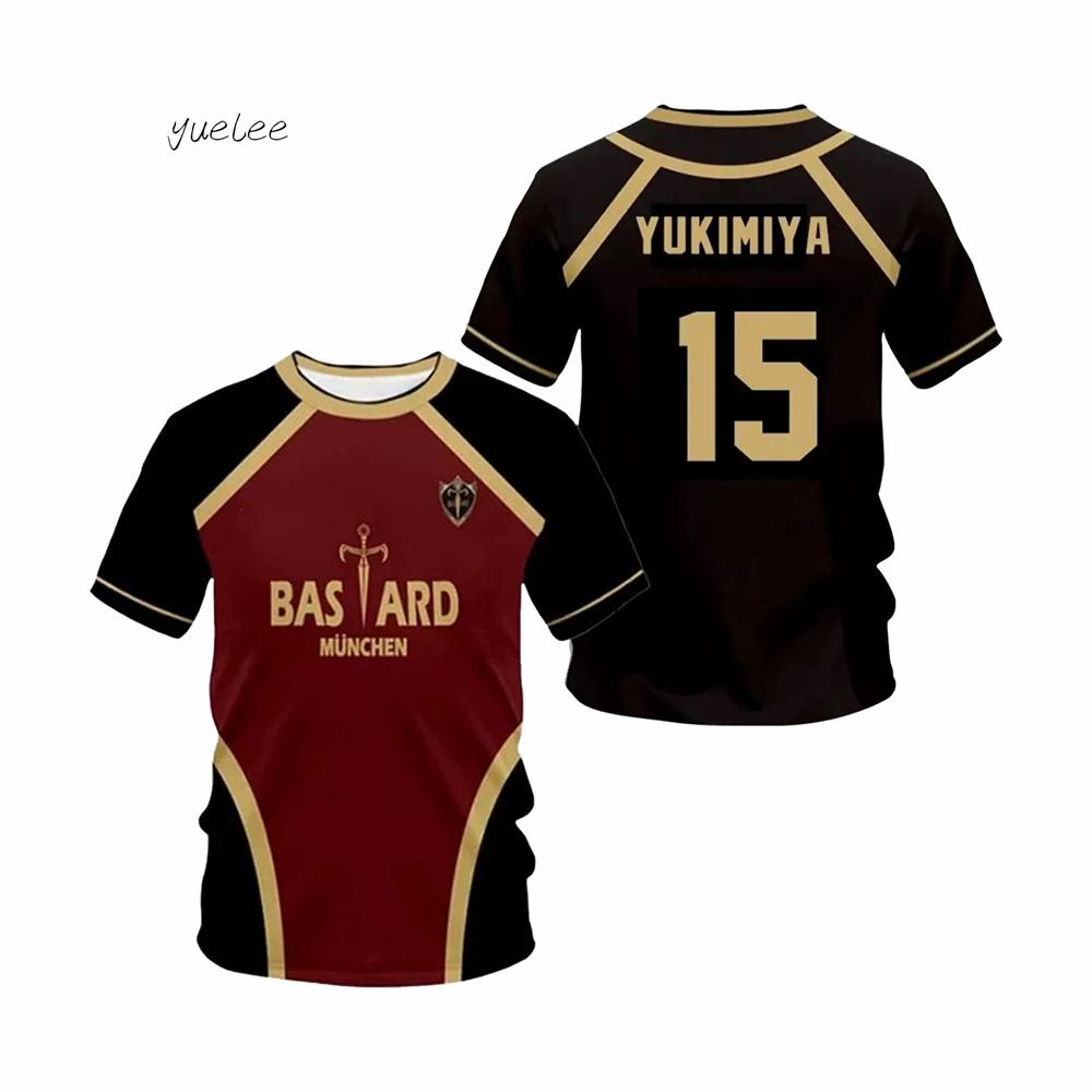 Blue Lock Anime 3D-tryck Herr T-shirt Mode Andningsbar Jersey Casual Sport T-shirt Sommar Herr Utomhusträning Sportkläder