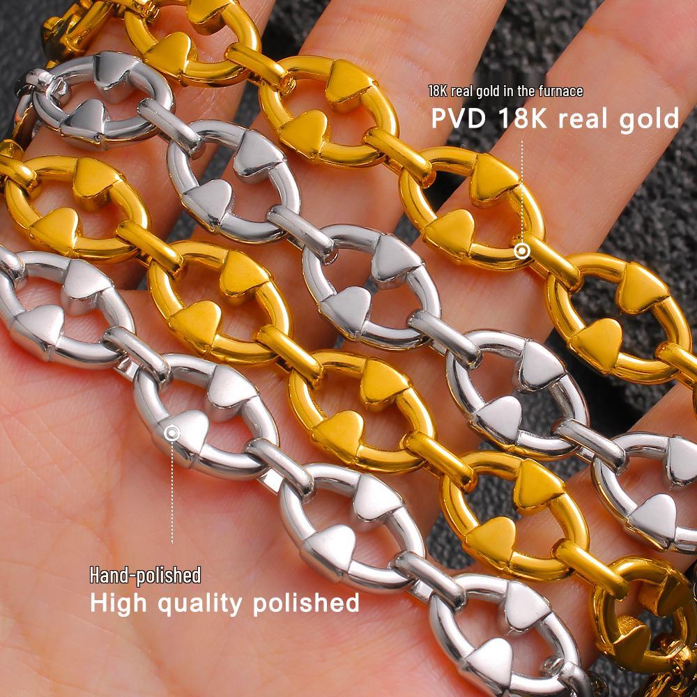 Xin Duo Duo European & American Cross-Border Gold-Plated Stainless Steel Pig Nose Buckle Necklace Bracelet