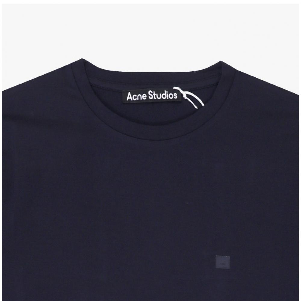 Tricou Unisex cu Mânecă Lungă Acne Studios Patch Logo Față Cl0311 Albastru Marin 885