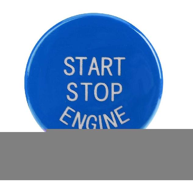 Push Switch Button, Engine Switch Cover, Car Engine One-Button Start Button Fitment for F30 G/F Disk Bottom with Start&Stop(Blue)