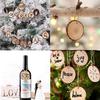 10 X Natural Wood Slice Christmas Tree Ornament Hanging Decor Diy Craft Gift Tag