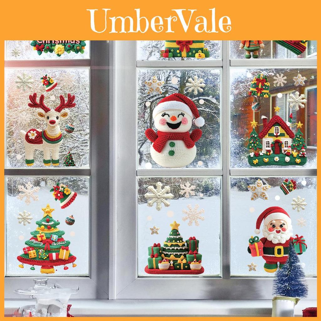 Christmas Static Cling Sticker Snowman Christmas Tree Decor Set For Holiday Window Decoration