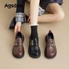 Black New Autumn Soft-soled British-style Small Leather Shoes