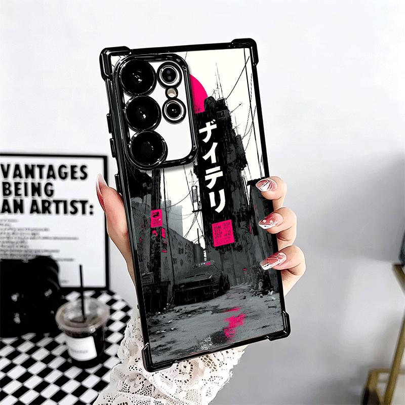 Cyberpunk Aesthetics Plating Phone Case For Samsung Galaxy S24 S25 FE S26 Edge S23 Ultra S22 S21 Plus S20 Anti-Fall Airabag Cove