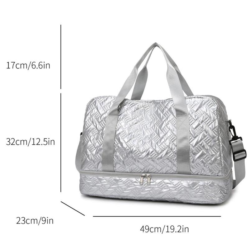 

Li Shen Rhombus Pattern Dry-Wet Separation Travel & Gym Bag 23-32L