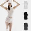 American Spicy Girl Korean See-Through High Collar Camisole Tank Top