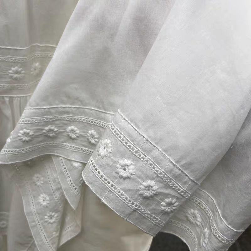 Women's French Lace Trim A-Line Midi Skirt - High Waist, Loose, Fluffy and Trendy for Summer