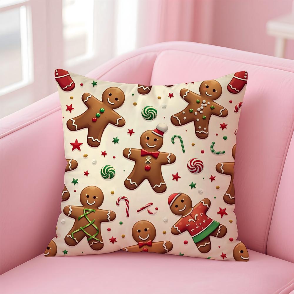 Cute A-Adorable Ginger B-Bread Cushion Cover Comfortable Reversible Pillow Cover Ideal for Car Sofa Bedroom & Beyond