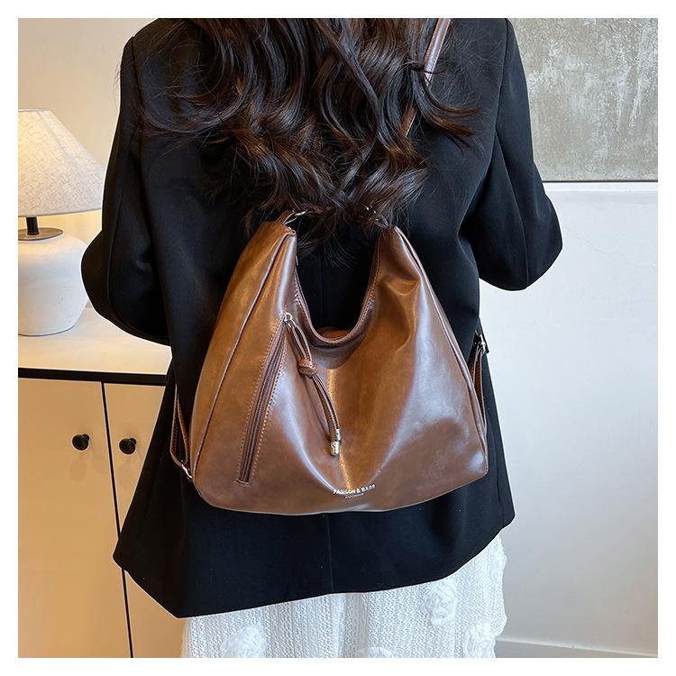 Simple Faux Leather Tote Bag New Commuter Shoulder Bag for College Students