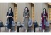 3022 Plus Size Women's Fashion Suit with Flowing Ribbon and Half Skirt - Slimming Two-Piece Commuting Set