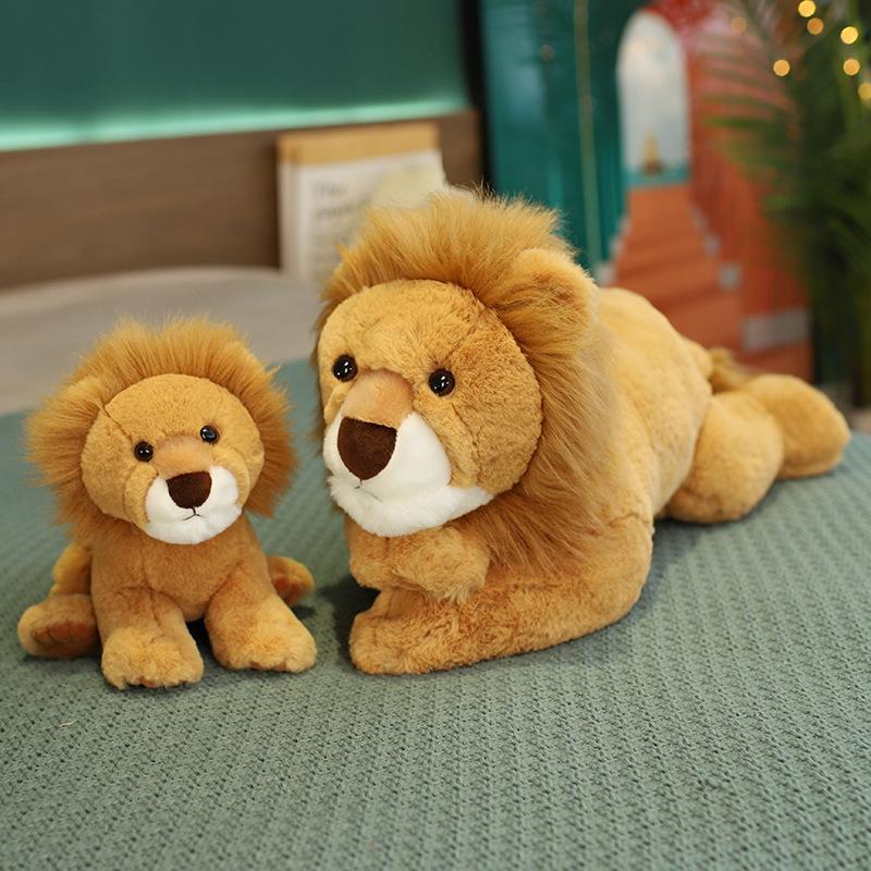 Cute Simulation Little Lion Doll Plush Toy Zoo Lion Doll Children Soothing Rag Doll Souvenir