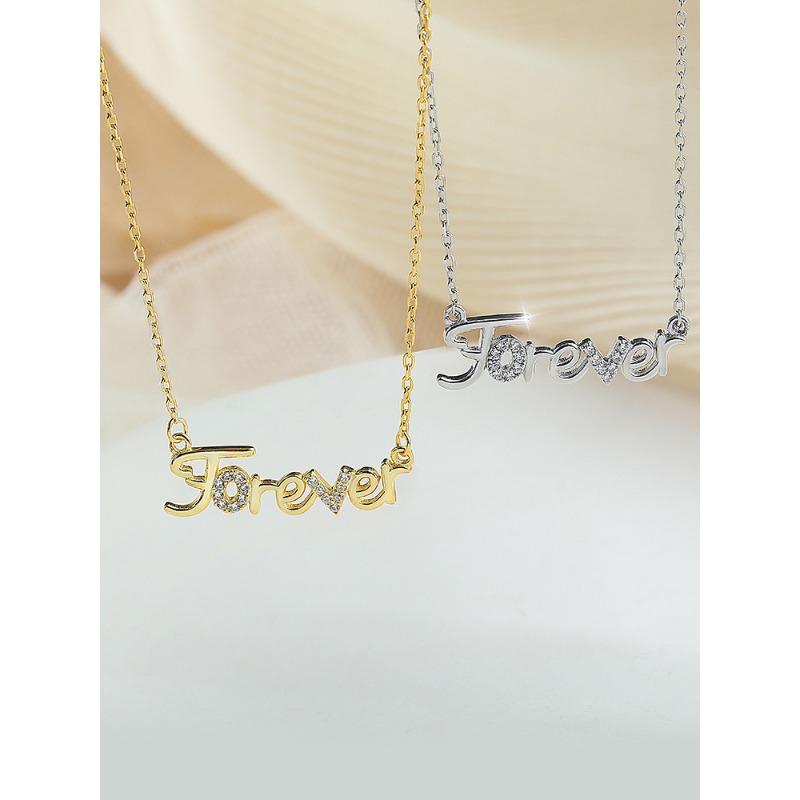 

Ожерелье Женское Forever Letter Подвеска Niche Design ins Style Premium Sense Clavicle Chain