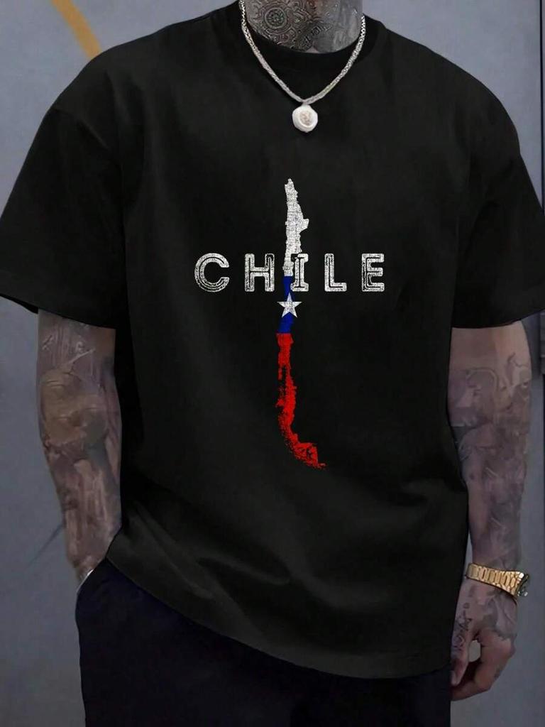 100 Cotton Chilean Map And Flag Distressed Chile Souvenir Tshirt Unisexs Unisexs Graphic Tee Causal Tops Fashion Tshirt Short