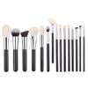 15-Piece Animal Hair Wool Makeup Brush Set - Eyeshadow & Powder Brushes