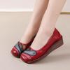 Women's Genuine Leather Non-Slip Ethnic Style Slip-On Shoes - Breathable Soft Sole