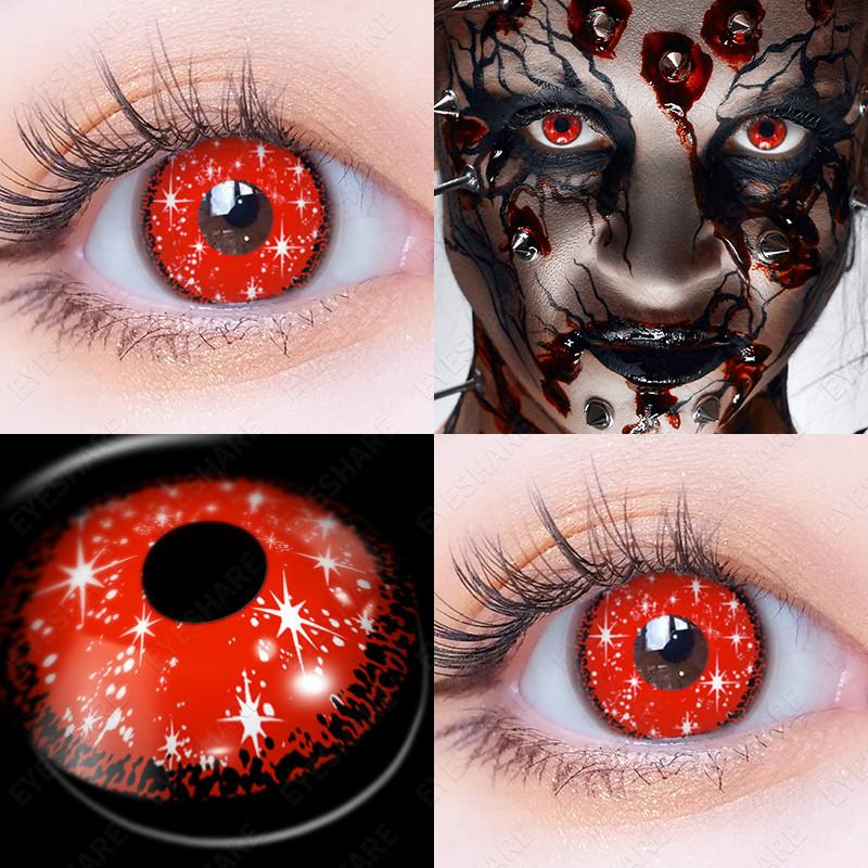 Eyeshare 1 Pair Cosplay Contact Lenses for Eyes Vampire Party Cosplay Colored Softlens 14.5mm Halloween Lens