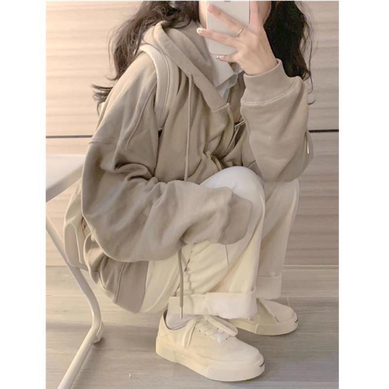 Women's Oversized Hooded Sweatshirt - New 2024 Spring/Autumn Loose Fit Cardigan