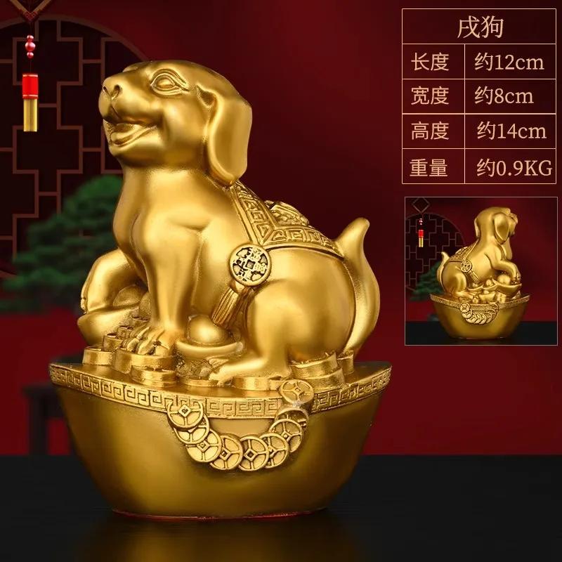 Juego de Estatuas de Latón del Zodiaco Chino - 12 Piezas Figuras de Animales Rata Buey Tigre Conejo Dragón Serpiente Caballo Cabra Mono Gallo Perro Cerdo
