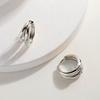 925 Silver Double Hoop Earrings for Women Minimalist Geometric Jewelry Fine Accessories