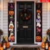 Halloween 2pcs Banner Polyester Cat Pattern Porch Decoration