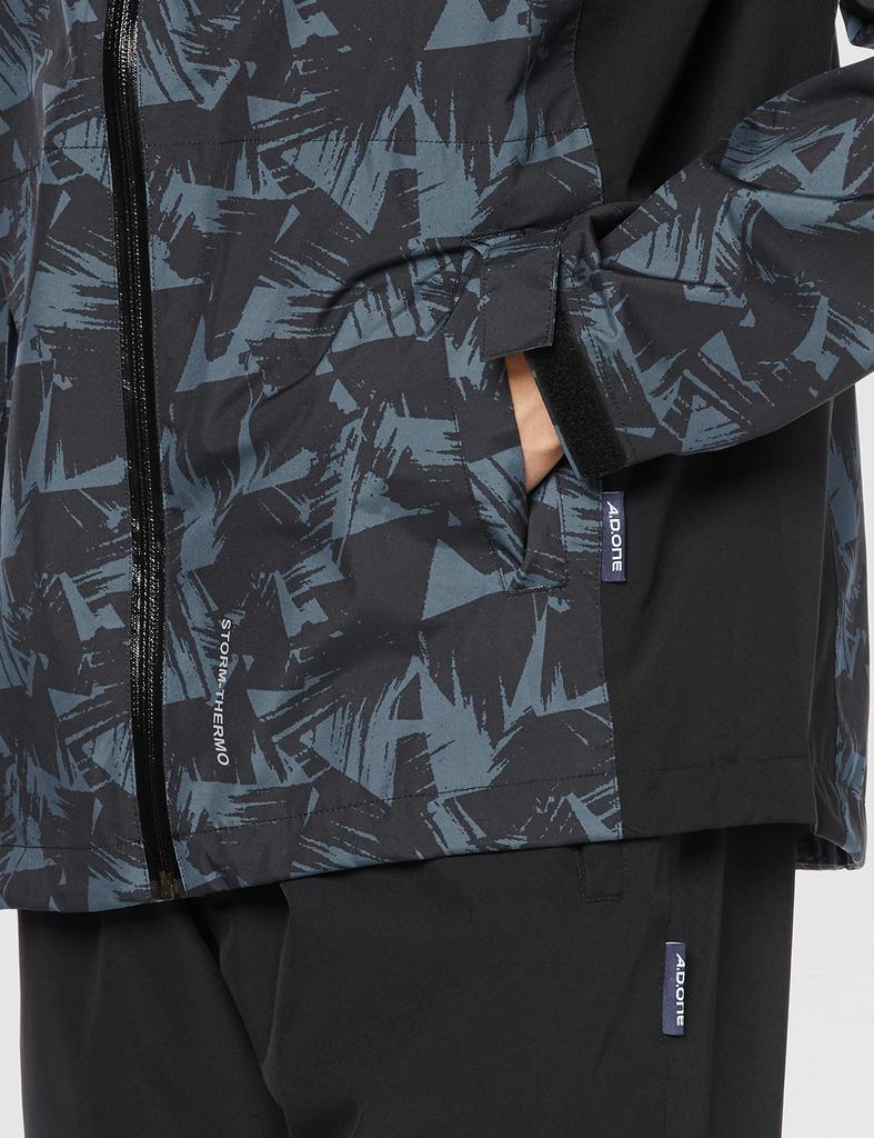 Rain Waterproof Top and Bottom Water Long Commuting to Mountain Heavy Bike Stretch Rain Navy [A.D.One] Men's Wear, Sports, Set, Jacket, Pants,