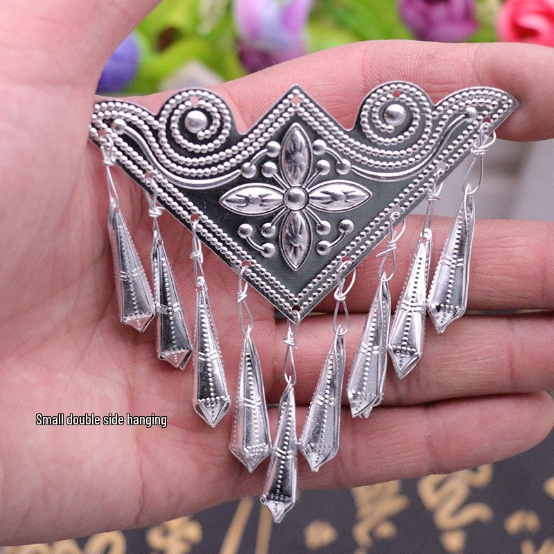 Miao Ethnic Silver Pendants & Handmade Hanfu Hairpin Accessories with Sesame Bells