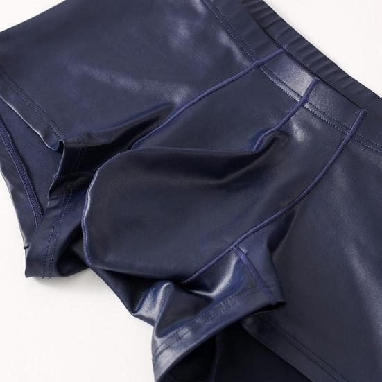 Men Boxer Underwear Elastic Mid-rise Tight Cut High Elasticity Shorts Panties Solid Color U-Convex Breathable Panties