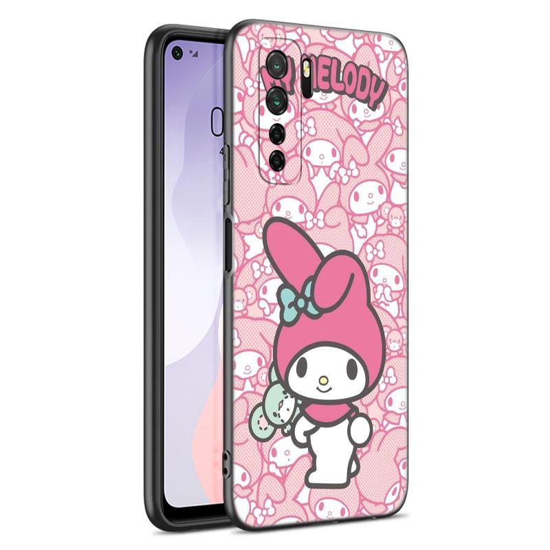 Cute My Melody Black Silicone Phone Case For Huawei Nova 8 9 10 SE 11 Ultra 12 Pro 7i 8i 11i 11E Y70 Plus Y60 Y61 Y71 Y90 Y91