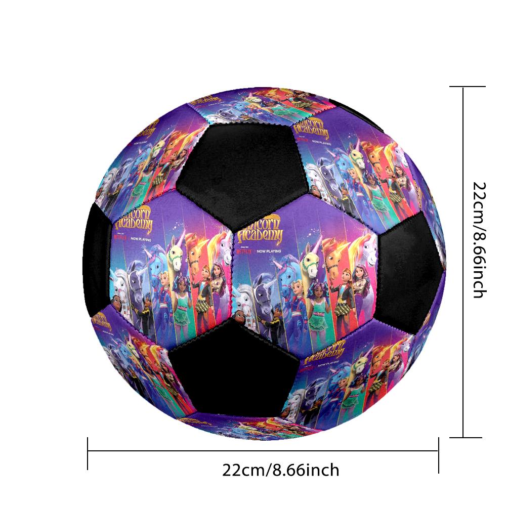 Unicorn Academy Indoor Soccer Ball Colorful Machine Stitched PVC Size 5 Team Training Competition Ready Durable High-Bounce Cool Sports Gift