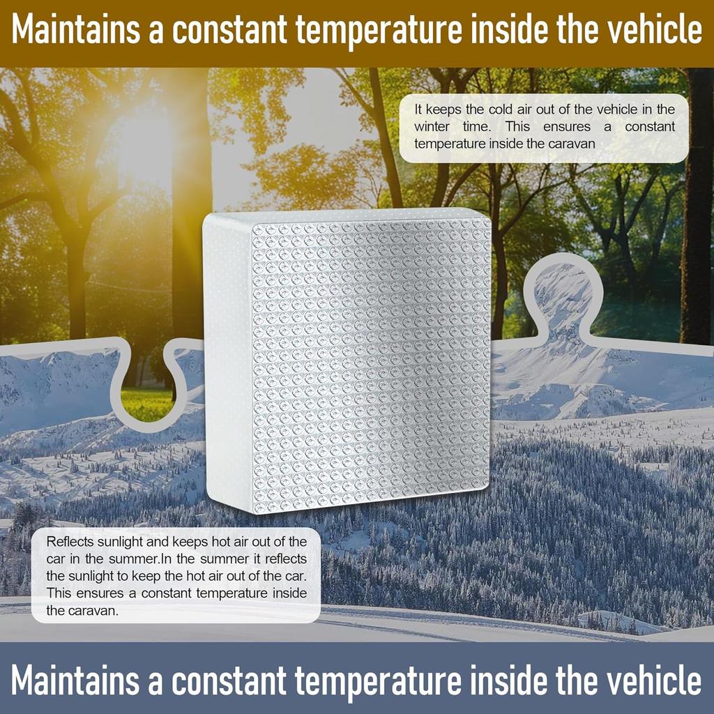 ESMING 1Pack 14"X14"X3" RV Skylight Ulator,RV Vent Ulator, RV Skylight Cover With Reflective Surface, Waterproof RV Ulation, RV Sunroof Skylight