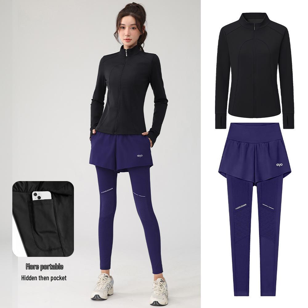 Autumn & Winter Quick-Dry Two-in-One Velvet Sports Pants for Running & Outdoor Fitness