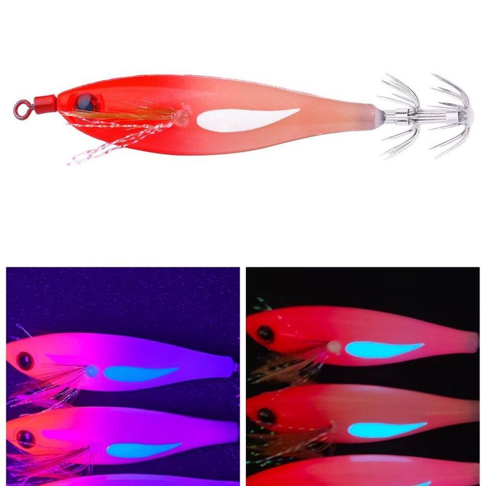 Luminous Squid Jig Horizontal Artificial Calamar Wobbler Octopus Bait  Cuttlefish Fishing