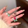 Dopamine Pink Green Pentagram Necklace Female Tide Niche Design Sweet Cool Color Clavicle Chain Sweater Chain Female