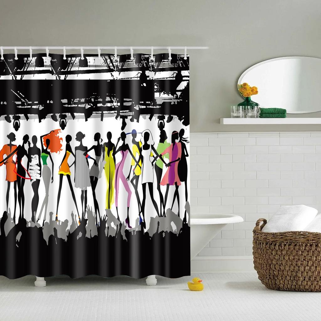 3D Cartoon Character Shower Curtains Bathroom Curtain Waterproof Shower Curtain Home Decor Bath Curtain with 12 Hooks