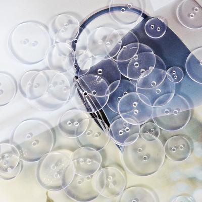 30/50/100Pcs 9-25 Mm Plastic Resin Transparent Sewing Buttons Scrapbooking Round Two Holes Button Clothing Crafts Accessories