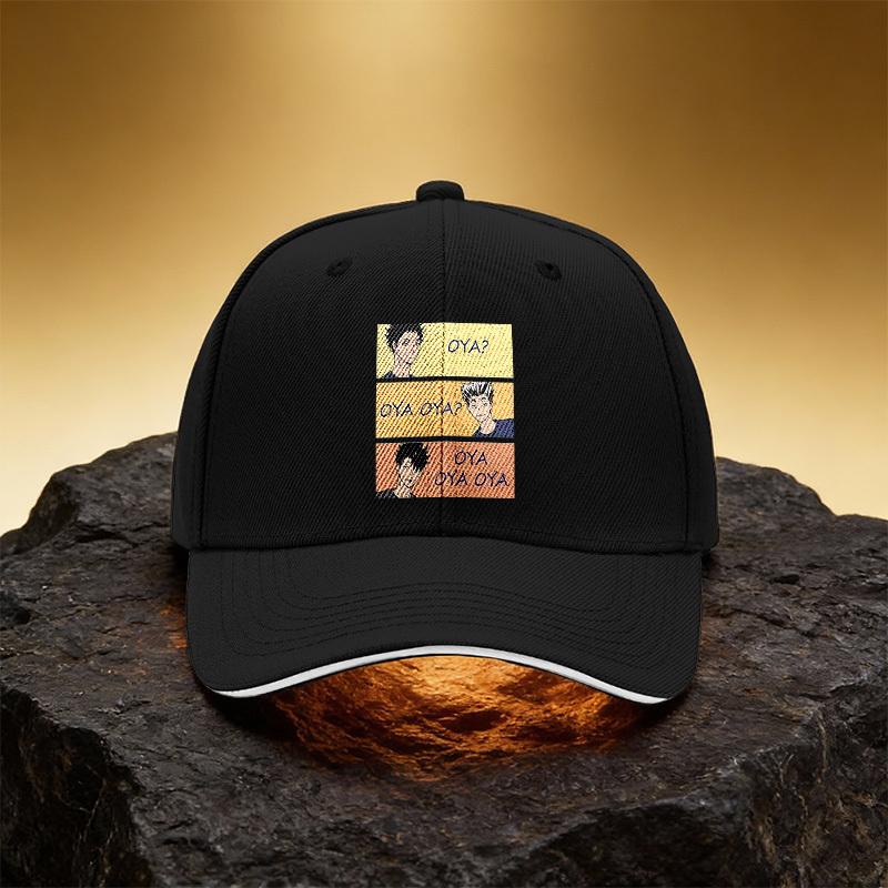 Manga Boy Dialogue Hat, Unisex Printed Baseball Cap Sandwich Duckbill Cap Sports Hat, Suitable for Daily Commuting and Travel -