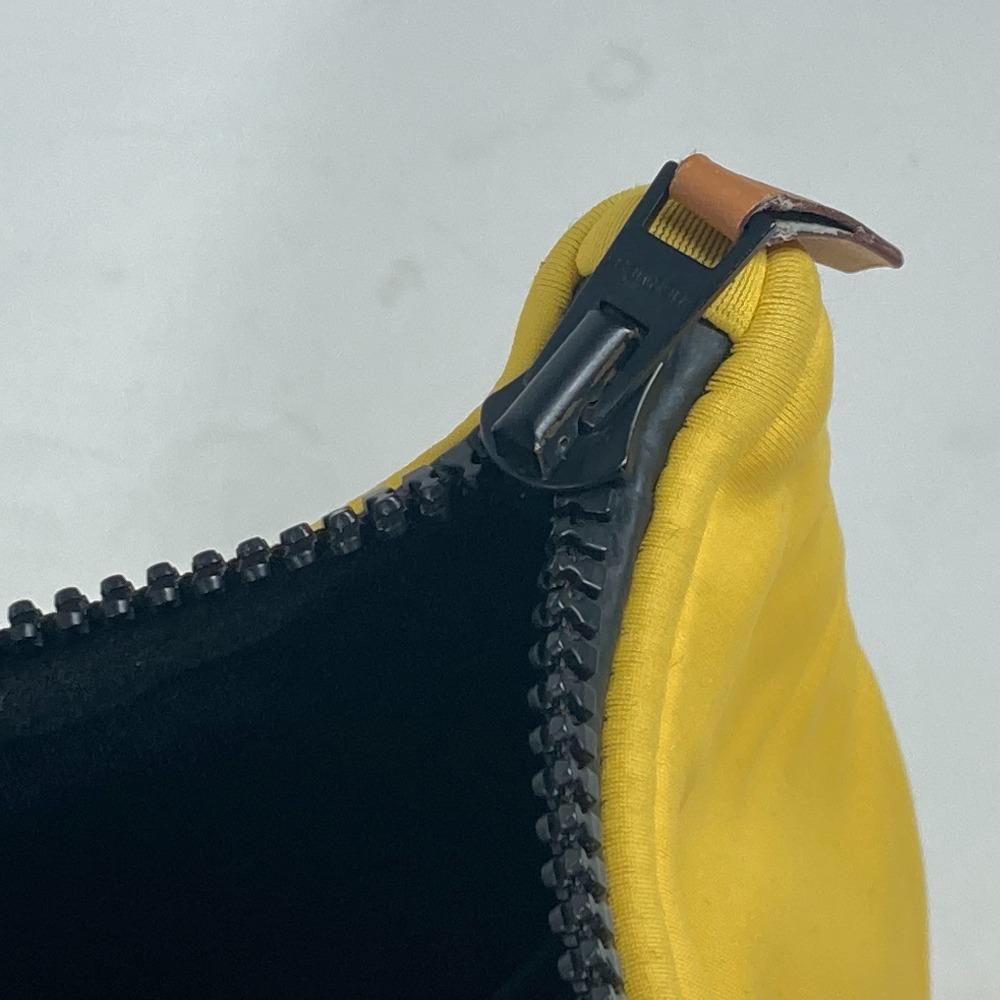 Hermes Neovan MM Beuteltasche Zweifarbig Clutch Tasche Polyamid Gelb/Weiß