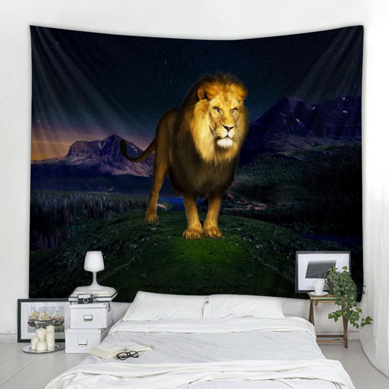 Löwe Tiger Dekoration Wandteppich Mandala Bohemian Hippie Wanddekoration Wandteppich Vorhang hängend Schlafzimmer Wohnzimmer