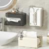 Wall-Mounted Transparent Tissue Box Punch-Free Installation Large Capacity Transparent Toilet Paper Holder Multifunctional Bathroom Kitchen Napkin