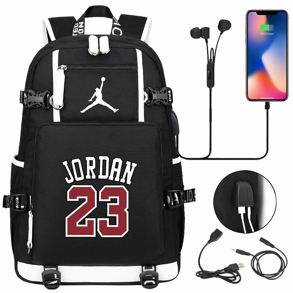 Large Capacity USB Charging Backpack for Teenage Students Boys Girls Casual Travel Basketball Collection Bookbag