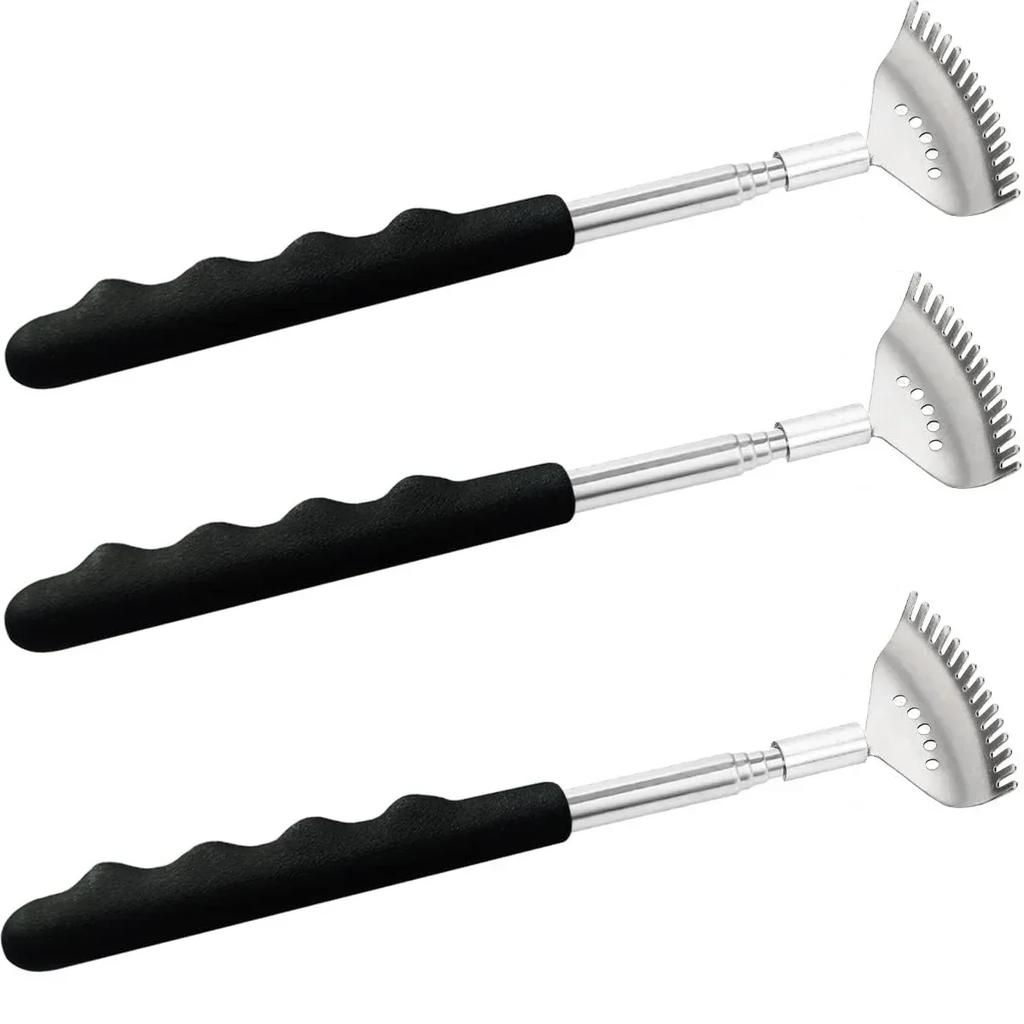 Upgraded 15-Rake Telescopic Back Scratcher – Stainless Steel Extendable Massage Tool, Portable & Ergonomic, Perfect Gift for Men
