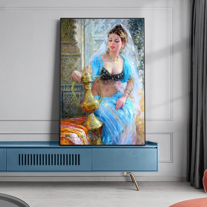 Sexy Dancing Woman Figure Portrait Modern Oil Painting On Canvas Wall Art Poster for Living Room Decor