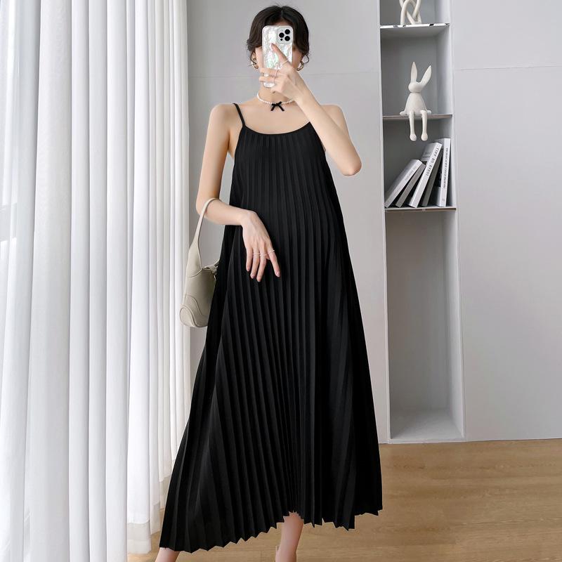 Trendy Pleated Maternity Two-Piece Dress, Plus Size, Summer Style XL