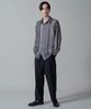 WEGO Striped Mesh Big Long Size Gray Men's Shirt, Sleeve, Summer/Autumn Clothing, Streetwear, Gift, M,