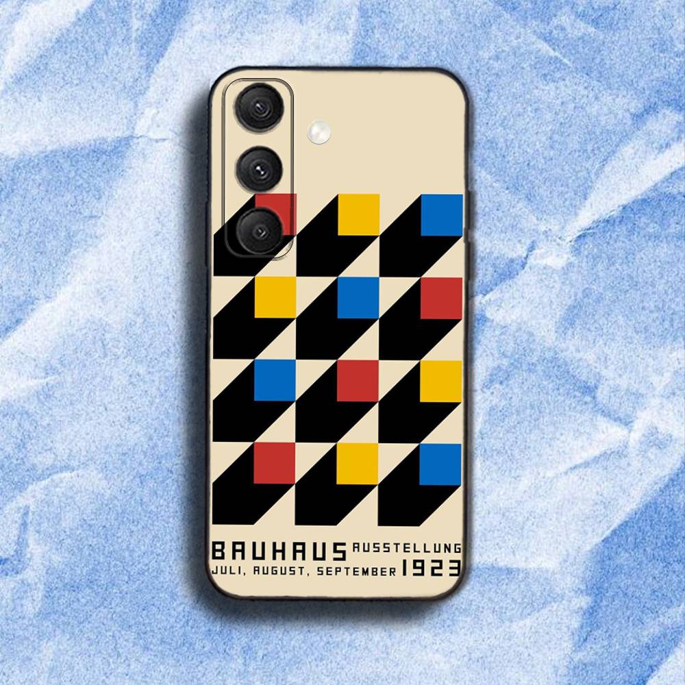 G-Geometric B-Bauhaus art Phone Case For Samsung S 25,24,23,22,30,21,10,9,Ultra,Plus,Lite,FE,4,5G Black Soft Case
