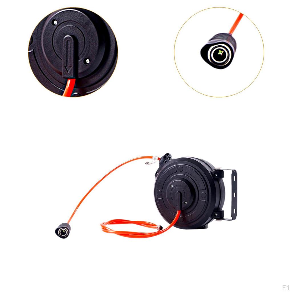 Retractable Air Hose Reel Ceiling Wall Mount Easy Installation Auto Rewind 180° Swivel Bracket