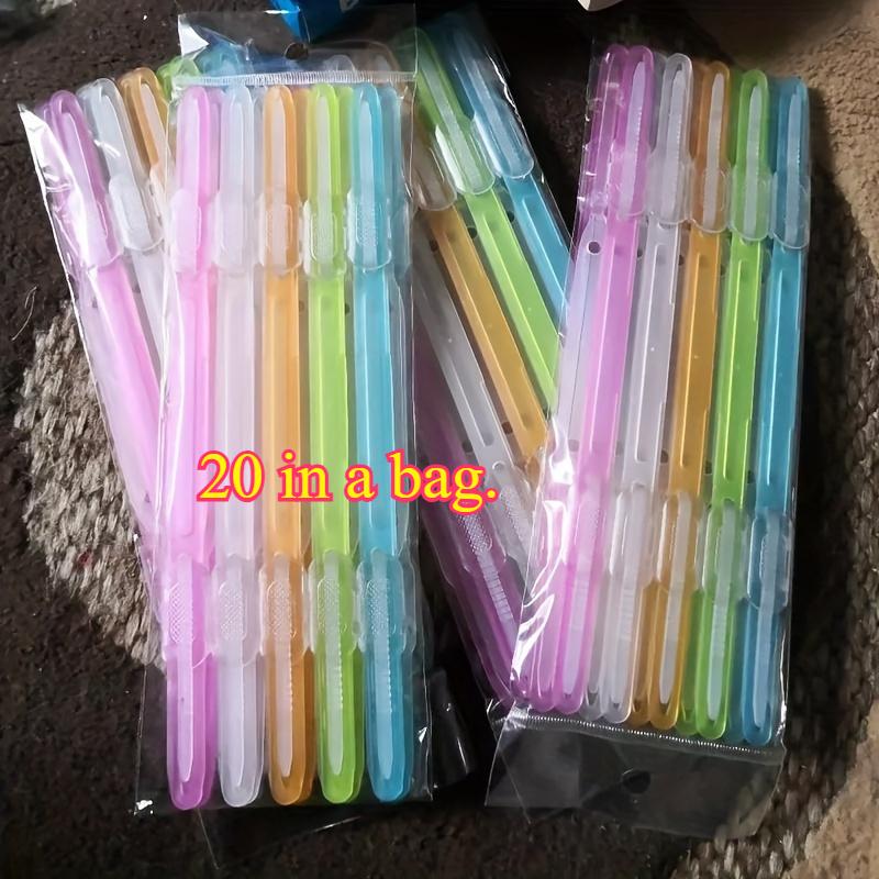 20 PCS Paper Fasteners Plastic Binder Clip Storage File Clips Bookbinding Loose Leaf Office Colorful Stationery Supplies