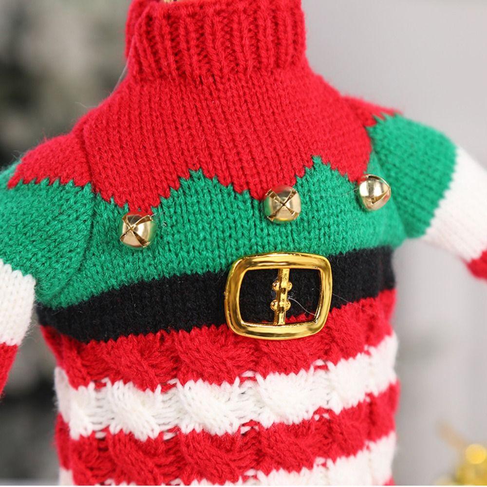 DIY Christmas Wine Bottle Cover Creative Wine Bottle Knitted Sweaters  Table Decoration