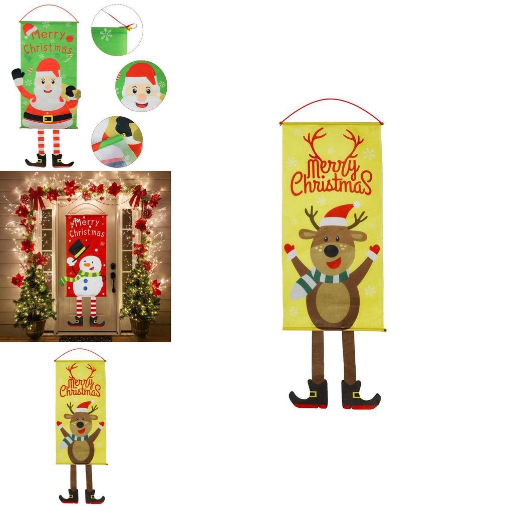 Hochwertige Weihnachts-Veranda-Türbanner-Flagge für Heimdekoration